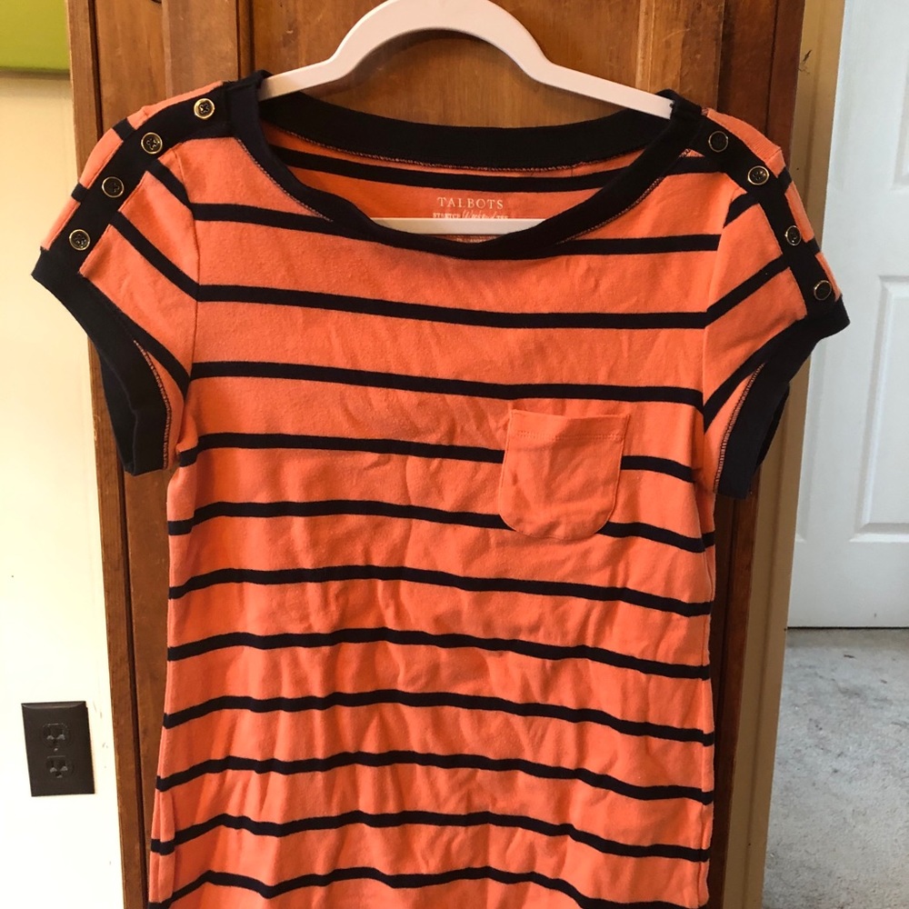 Talbots stripped top with buttons.  Size Medium